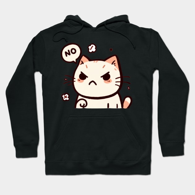 Angry Cat Saying No Hoodie by PhotoSphere